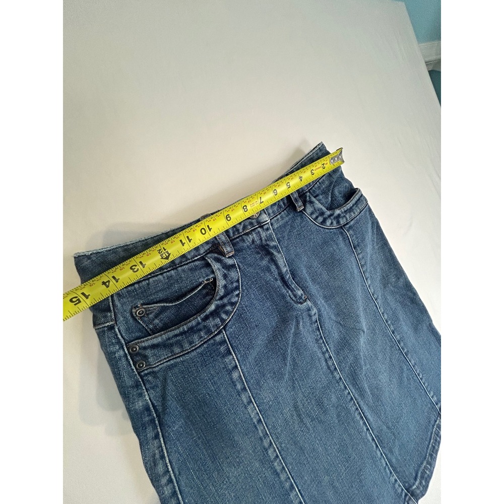 Talbots Womens Blue Denim A-Line‎ Skirt Stretch Medium Wash Knee Length Size 4 - Picture 6 of 7